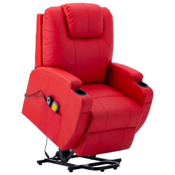 vidaXL Fauteuil de massage Rouge Similicuir