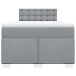 vidaXL Sommier à lattes de lit avec matelas Gris clair 120x200cm Tissu