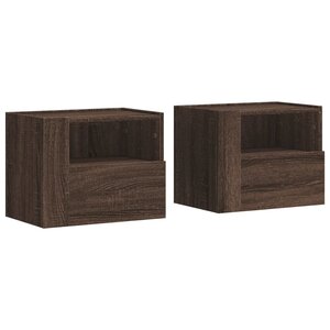 vidaXL Tables de chevet murales 2 Pièces chêne marron 45x30x35 cm