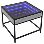 vidaXL Table basse avec LED Infinity sonoma gris 50x50x41 cm