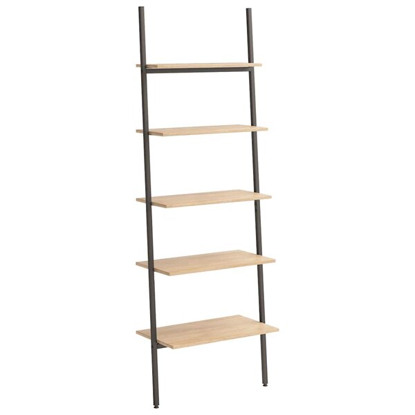 vidaXL Étagère inclinée à 5 niveaux Marron clair et noir 64x34x185 5cm