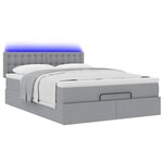 VidaXL Cadre de lit ottoman et matelas gris clair 140x200 cm tissu