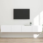 vidaXL Meuble TV mural 2 Pièces Blanc 60 x 31 x 29.5 cm Bois d'ingénierie