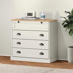 vidaXL Commode VIGO blanc 80x40x76 cm bois massif de pin