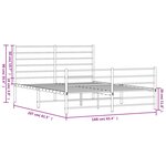vidaXL Cadre de lit métal sans matelas avec pied de lit noir 160x200cm
