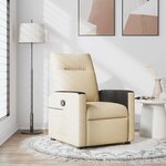 vidaXL Fauteuil inclinable Crème Tissu