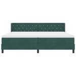 vidaXL Lit à ressorts avec matelas Vert foncé 200 x 200 cm Polyester