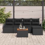 vidaXL Ensemble de canapé de jardin 6 Pièces Noir
