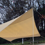 Bâche anti-pluie voile d'ombrage toile de camping 5 6L x 5 5l m polyester haute densité 190T imperméable marron doré