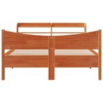 vidaXL Cadre de lit et tête de lit cire marron 160x200 cm bois de pin