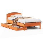 vidaXL Cadre de lit sans matelas cire marron 75x190 cm bois pin massif