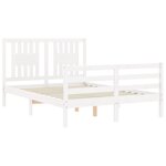 vidaXL Cadre de lit sans matelas blanc 140x200 cm bois massif