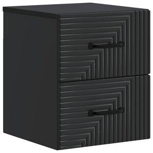 vidaXL Cabinet de chevet mural avec tiroir Noir 34 5 x 33 x 40 cm