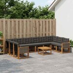 vidaXL Ensemble de canapés d'extérieur 11 Pièces Naturel et noir