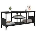 vidaXL Meuble TV Chêne noir 100 x 35 x 45 cm Bois d'ingénierie et fer