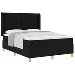 vidaXL Lit à ressorts avec matelas Noir 160 x 200 cm tissu