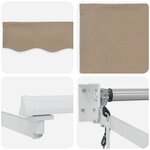vidaXL Auvent rétractable électrique Beige et blanc 3 5 x 2 m