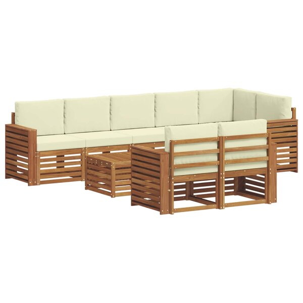 vidaXL Ensembles de canapés avec coussin 9 Pièces Naturel et Crème
