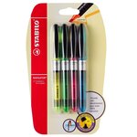 Blister de 4 Surligneurs NAVIGATOR de poche Pte Biseautée couleurs assorties x 10 STABILO