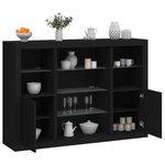 vidaXL Buffets avec lumières LED 3 Pièces noir bois d'ingénierie