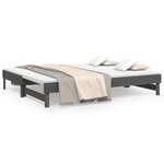 vidaXL Lit coulissant Gris 2x(90x200) cm Bois de pin massif