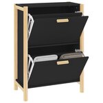 vidaXL Armoire à chaussures Noir 57 5x33x80 cm Bois d'ingénierie