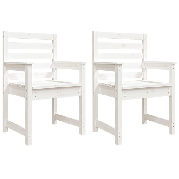 vidaXL Chaises de jardin 2 Pièces blanc 60x48x91 cm bois massif de pin