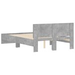 vidaXL Cadre de lit avec tête de lit gris béton 120x200 cm