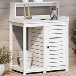 vidaXL Table de rempotage avec étagères blanc bois massif de pin