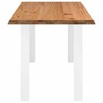 vidaXL Table à manger et bord naturel bois massif chêne rectangulaire