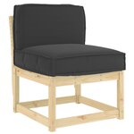 vidaXL Coussin pour dossier de palette Noir 60 x 40 x 12 cm