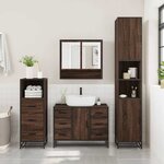 vidaXL Ensemble de meubles de salle de bain 3 Pièces Chêne marron