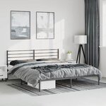 vidaXL Cadre de lit métal sans matelas avec tête de lit noir 193x203cm