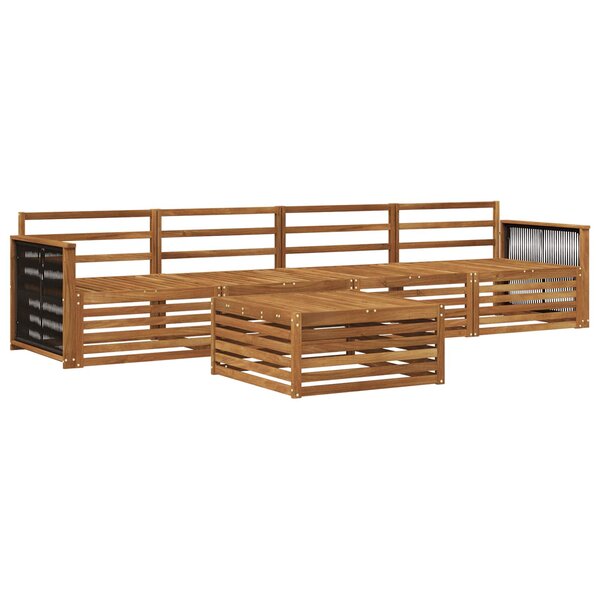 vidaXL Ensemble de canapés d'extérieur 5 Pièces Naturel