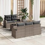 vidaXL Ensemble de canapé de jardin 6 Pièces Gris 55 x 55 x 37 cm