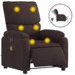 vidaXL Fauteuil de massage inclinable électrique Marron foncé Tissu