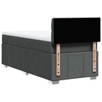 vidaXL Sommier à lattes de lit avec matelas Gris foncé 80x200 cm Tissu