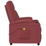 vidaXL Fauteuil de massage Rouge bordeaux Similicuir