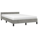 vidaXL Cadre de lit avec tête de lit gris clair 120x190 cm velours