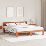 vidaXL Cadre de lit Marron 200 x 200 cm Bois de pin massif