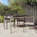 vidaXL Table de jardin pour repas Beige Poly rotin
