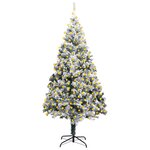 vidaXL Sapin de Noël artificiel LED et flocons de neige Vert 300 cm