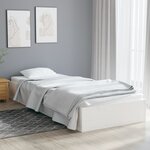 vidaXL Cadre de lit Blanc Bois massif 75x190 cm Petit simple