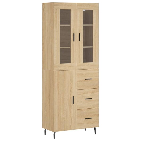 vidaXL Buffet haut Chêne sonoma 69 5x34x180 cm Bois d'ingénierie