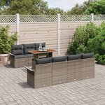 vidaXL Ensemble de canapé de jardin 8 Pièces Gris Poly rotin