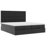 vidaXL Lit ottoman avec matelas & LED Noir 160x200cm similicuir