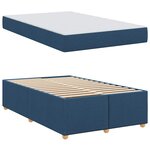 vidaXL Cadre de lit avec matelas Bleu 120 x 190 cm tissu
