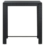 vidaXL Ensemble de bar de jardin 5 Pièces et coussins Résine tressée Noir