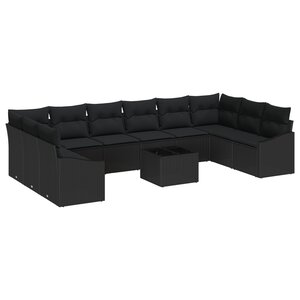 vidaXL Ensemble de 11 Canapés de Jardin avec Coussins Beige Rattan Synthétique