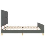vidaXL Cadre de lit avec tête de lit Gris foncé 200 x 200 cm tissu